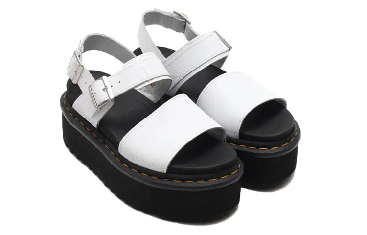 Dr.Martens Voss Leather Thick Bottom Sandals White Women's 3