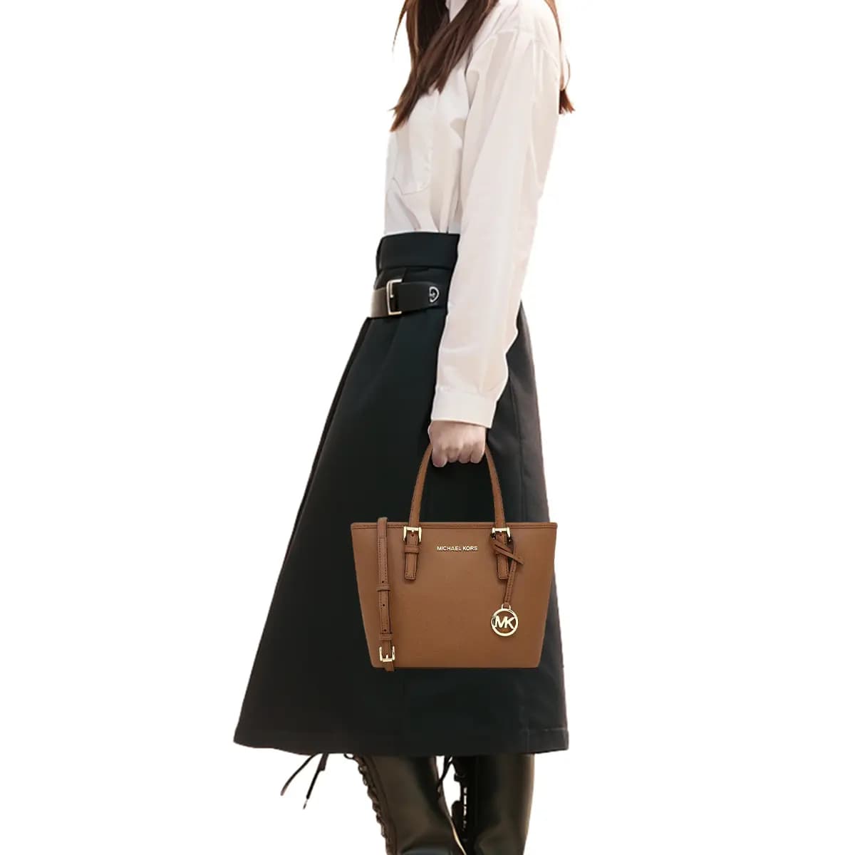 MICHAEL KORS Jet Set Dəri Çanta Qadın Qəhvəyi 10