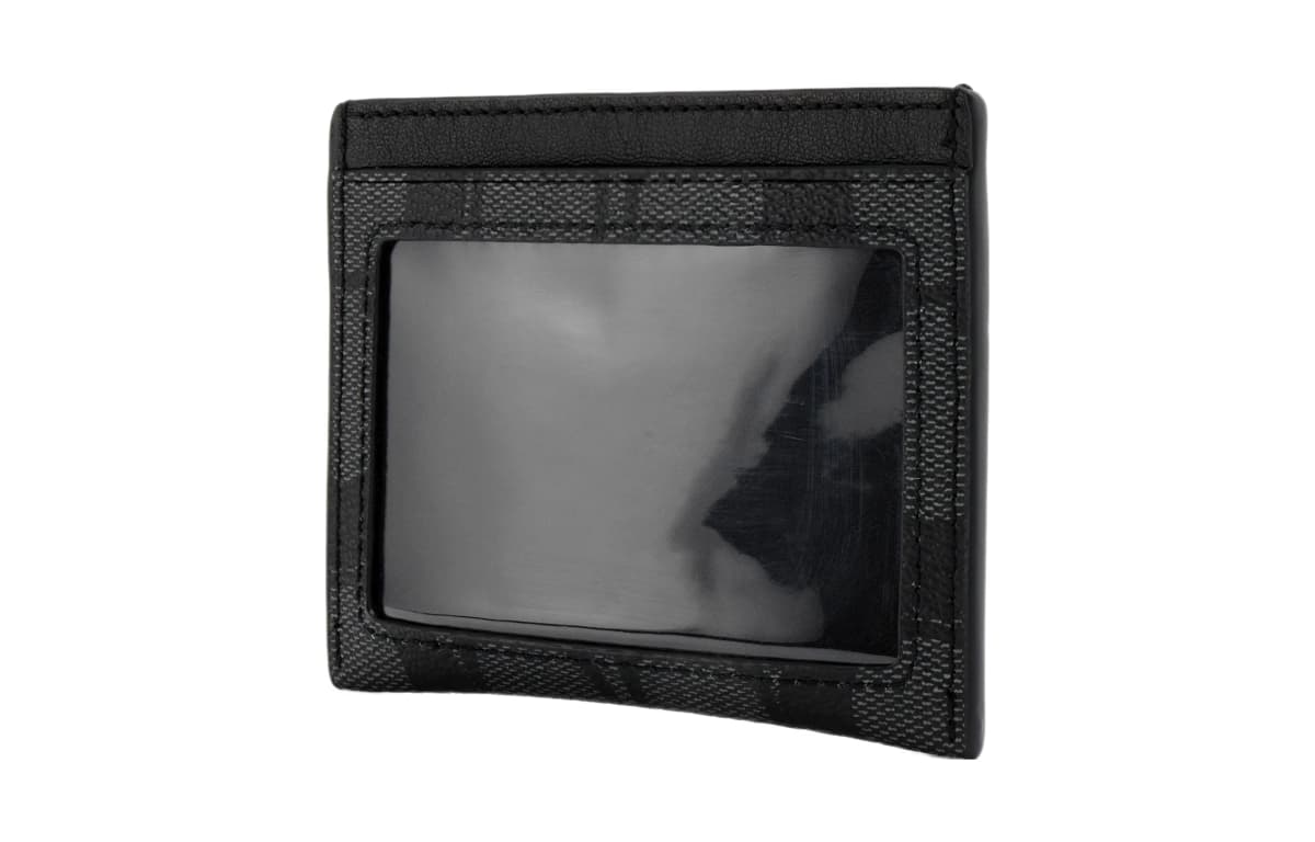 COACH Card Case Coated Canvas Card Holder Men's Gray Black 4