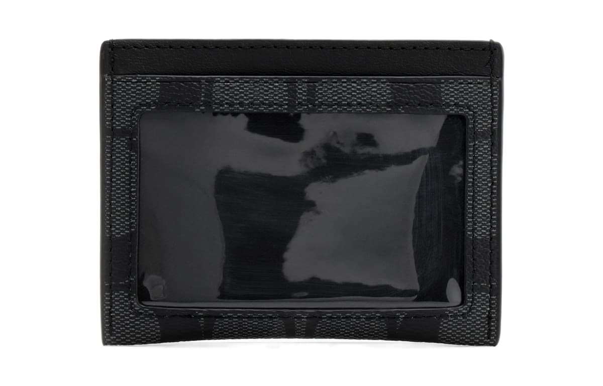 COACH Card Case Coated Canvas Card Holder Men's Gray Black 5