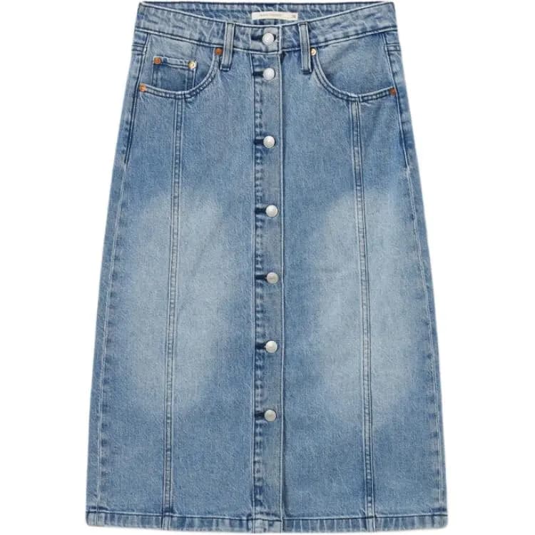 Levi’s Denim Uzun Ətək Qadın Açıq Mavi