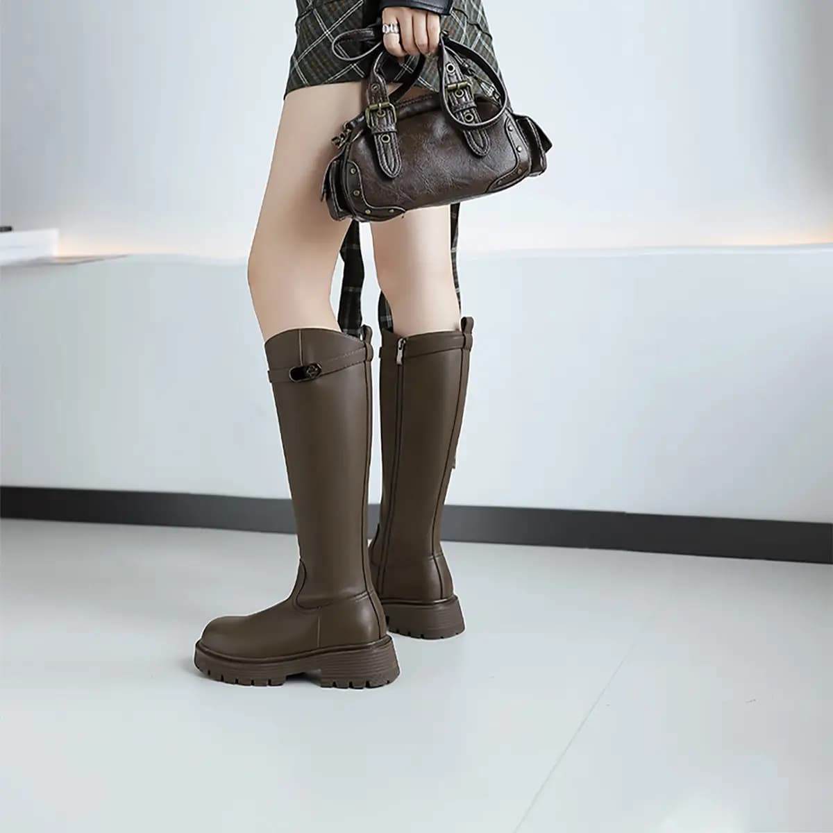 GEMEIQ Retro Trendy High Boots 5cm Women's 10