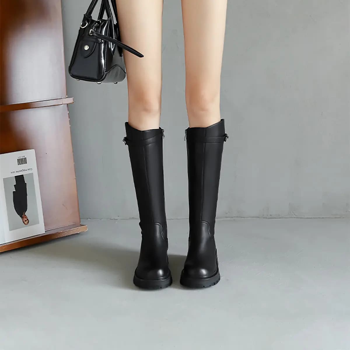 GEMEIQ Retro Trendy High Boots 5cm Women's 5