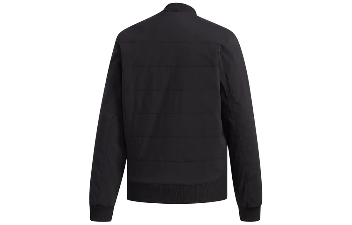 adidas neo Sport Woven Stripe Letter Baseball Collar Puffer Jacket Women's Black 2