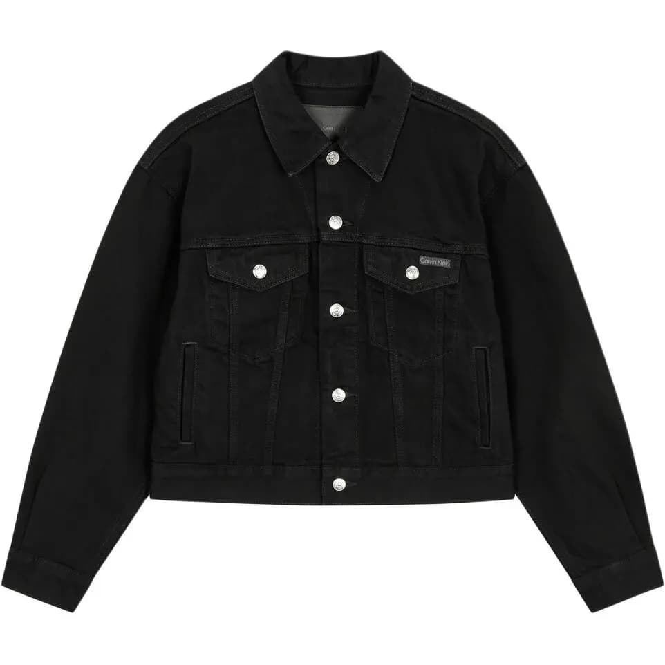 CALVIN KLEIN Jeans Denim Pencək Qadın Qara