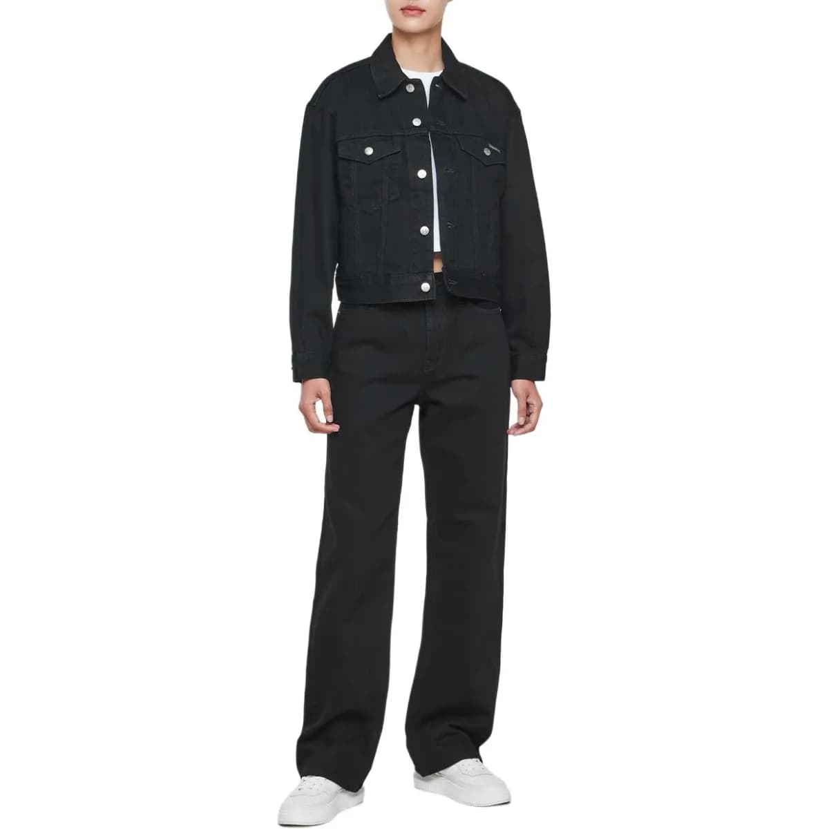 CALVIN KLEIN Jeans Denim Pencək Qadın Qara 3