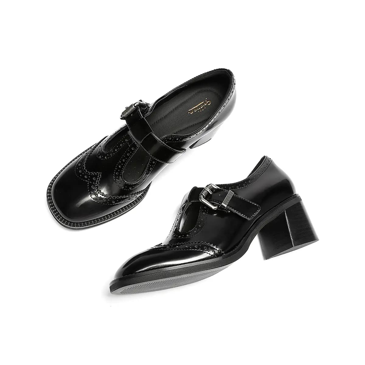 GOLDLION Chunky Heel Mary Jane Shoes 6cm Women's 4