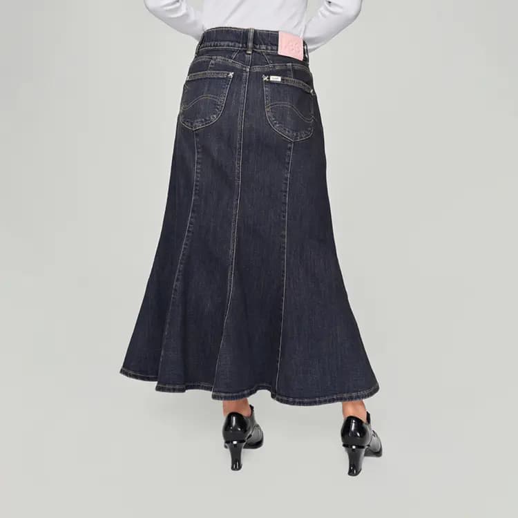 Lee FW24 Early Fall Mall Collection Denim Mermaid Ətək Qadın Tünd Mavi 7