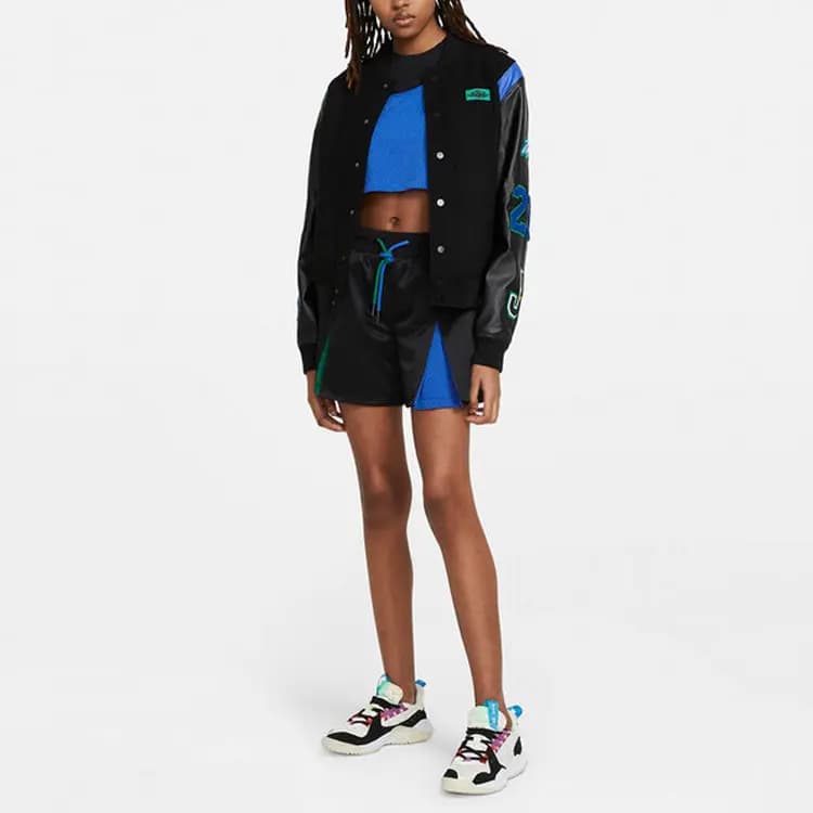 JORDAN X Aleali May Varsity Ceket Qara/Göy/Yaşıl 4