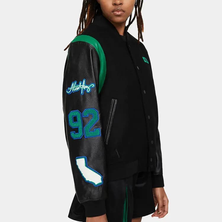 JORDAN X Aleali May Varsity Ceket Qara/Göy/Yaşıl 7