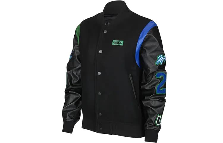 JORDAN X Aleali May Varsity Ceket Qara/Göy/Yaşıl