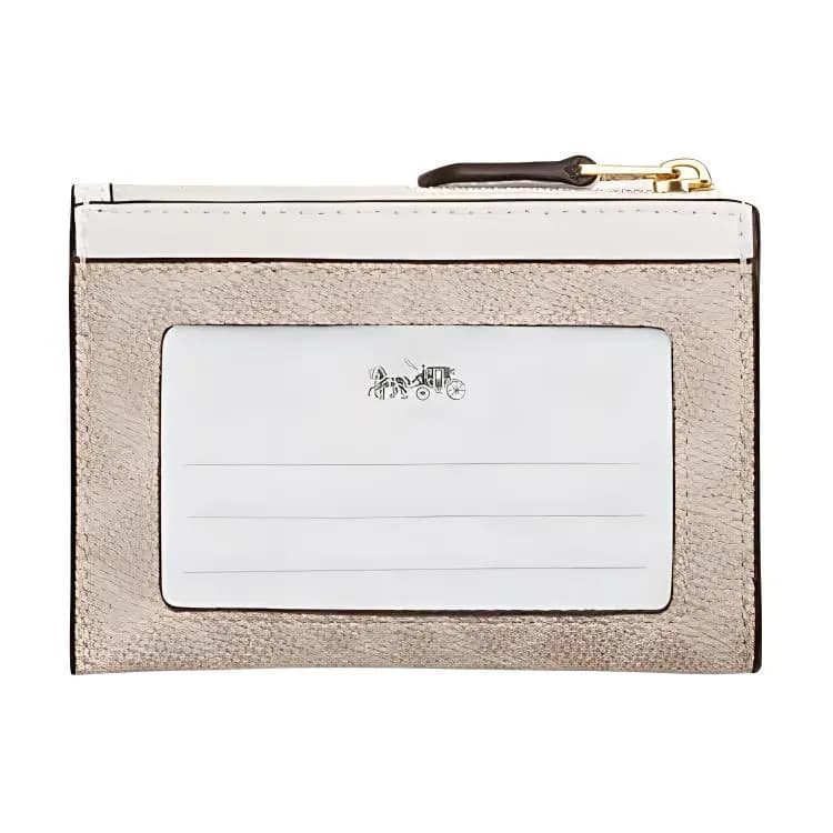 COACH Skinny Id Case Kart Saxlayan Qadın Sarı/Ağ 3