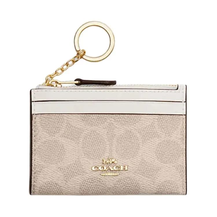 COACH Skinny Id Case Kart Saxlayan Qadın Sarı/Ağ