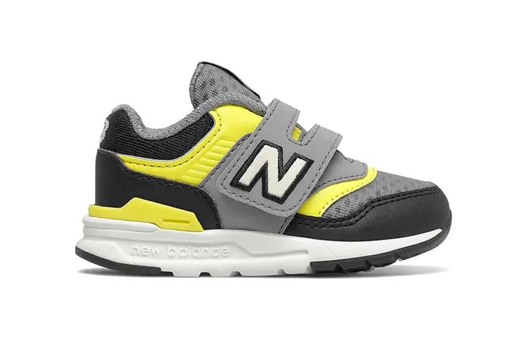Toddler New Balance 997H Series Hook-and-Loop Chunky Casual Sneakers Gray Yellow 2