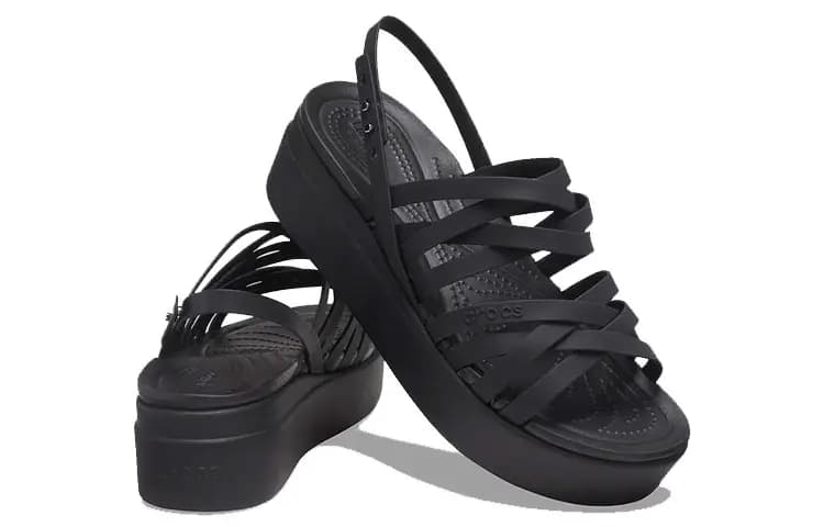 Crocs Brooklyn Strappy Black Sandals Women's 4