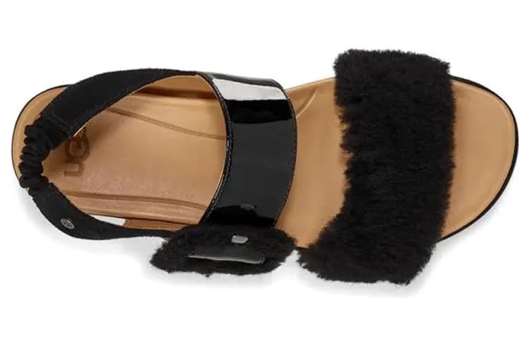 UGG Le Fluff Qadın Sandalı Ağ/Qara 4
