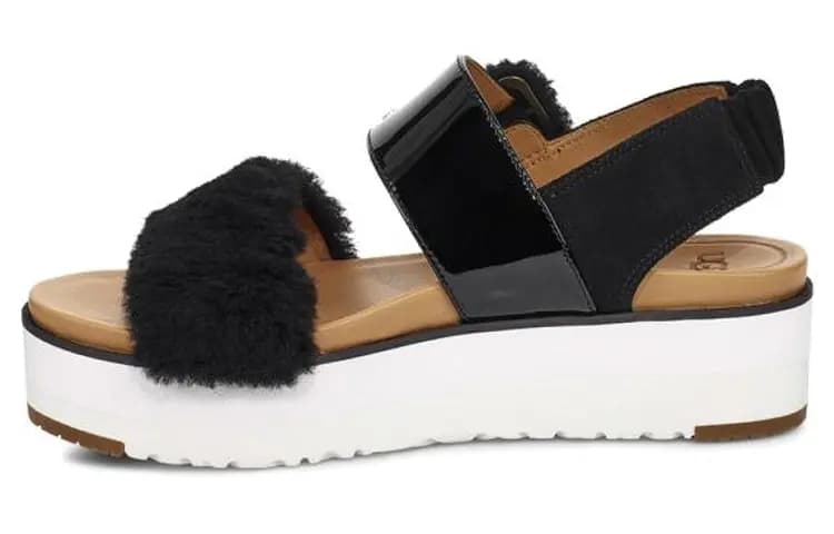 UGG Le Fluff Qadın Sandalı Ağ/Qara