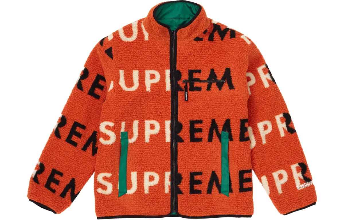 Supreme FW18 Reversible Logo Fleece Pencək Unisex Narıncı