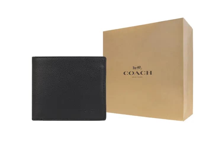 COACH Dəri Pulqabı Kişi Qara 5