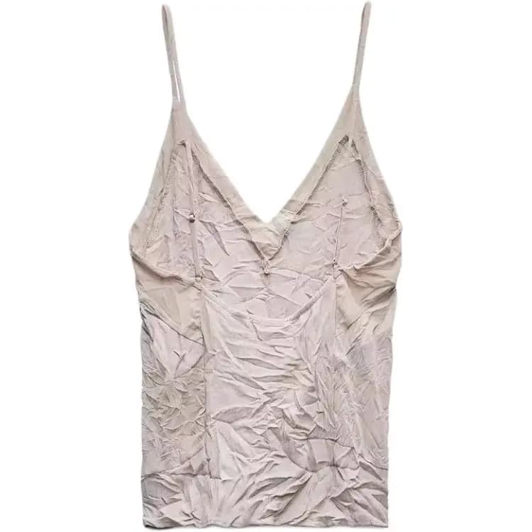 ZARA Pleated Bralette V-Yaxa Qadın Mayka Sarı 2