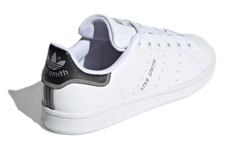 adidas Originals STAN SMITH J Uşaq İdman Ayaqqabısı Ağ/Qara 4