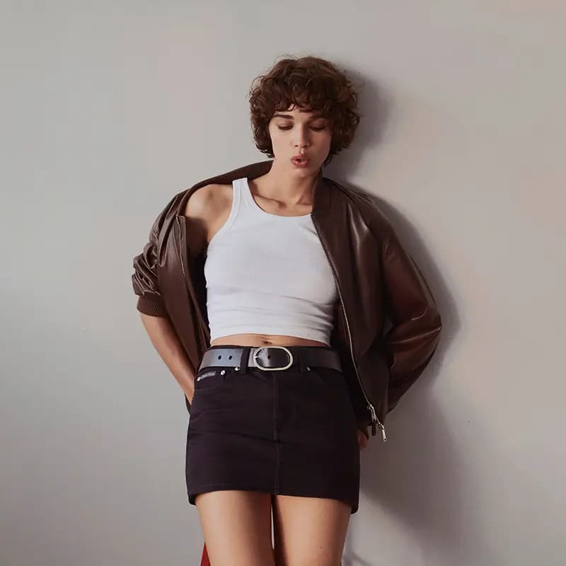 CALVIN KLEIN Qadın Denim Qısa Ətək Qara 3