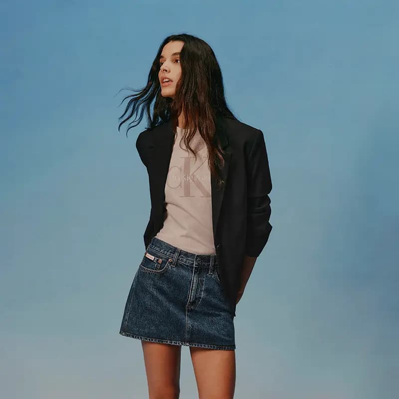 CALVIN KLEIN Qadın Cins Ətəyi Mavi 3