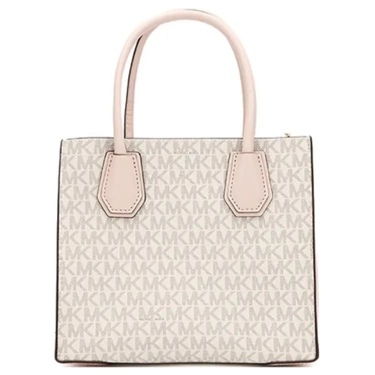 MICHAEL KORS Mercer Leather Trunk Bag, Shoulder Bag, Crossbody Bag, Handbag Medium Size Women's Cherry Blossom Pink 3