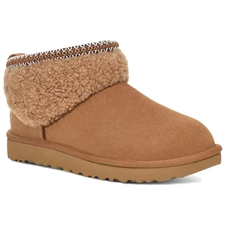 UGG Classic Ultra Mini Maxi Curly Qadın Çəkməsi Chestnut 3