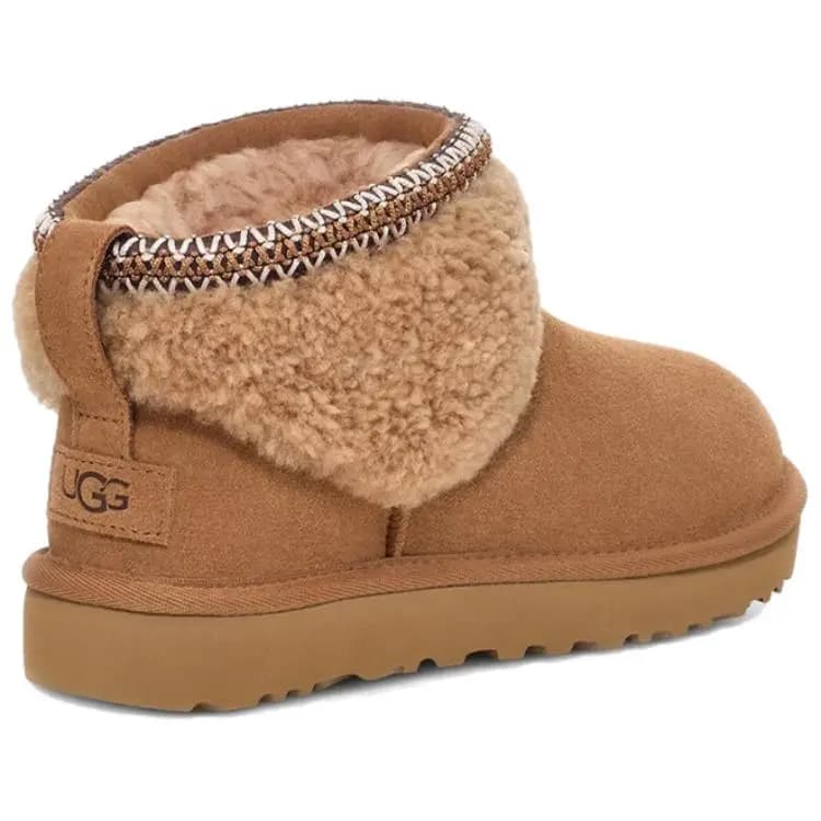 UGG Classic Ultra Mini Maxi Curly Qadın Çəkməsi Chestnut 4