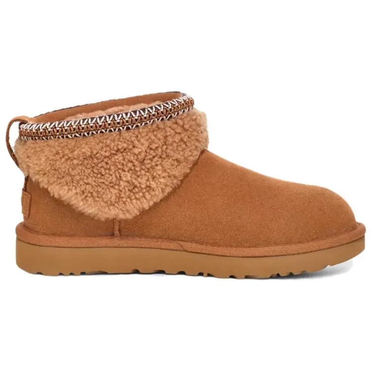 UGG Classic Ultra Mini Maxi Curly Qadın Çəkməsi Chestnut 2
