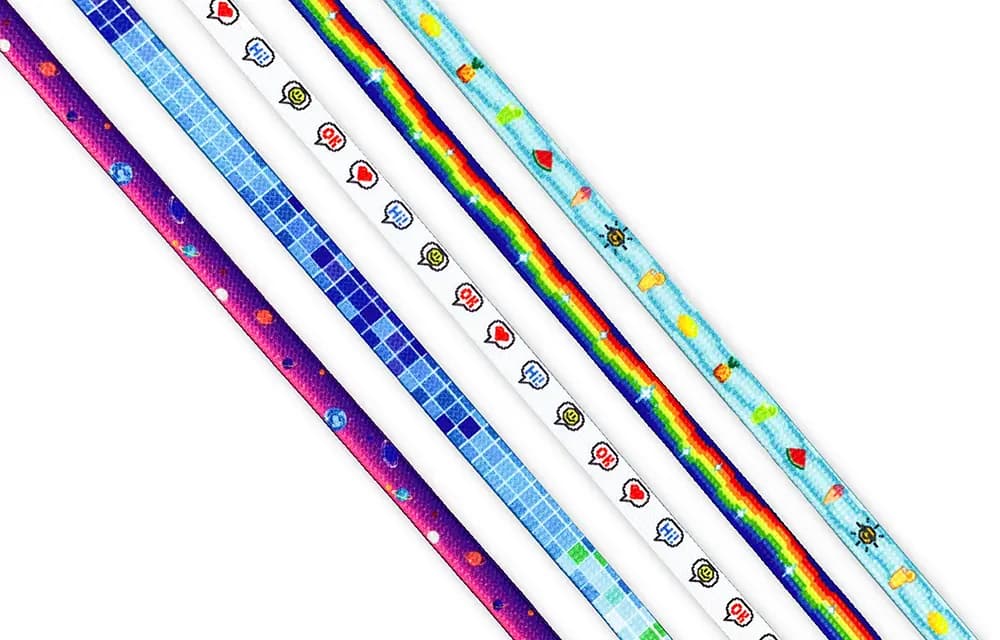 US8ACC Pixel Style Summer Cartoon Rainbow Game Mosaic Shoelaces Video Game Tiffany Mint Green Starry Sky 2