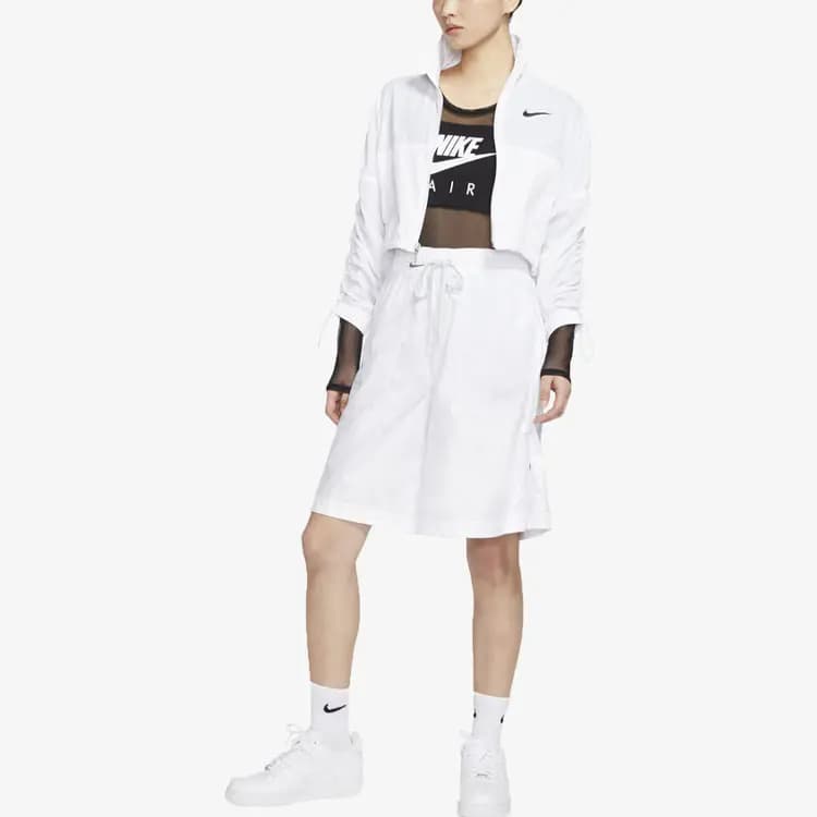 Nike Sportswear Swoosh Qısa Pencək Qadın Ağ 3