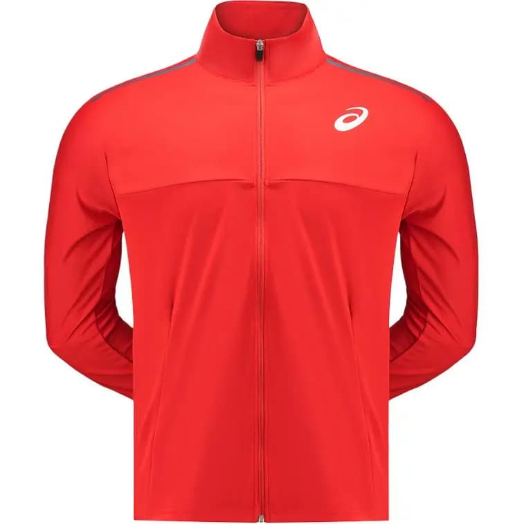 Asics Training Breathable Sport Stand Collar Long Sleeve Track Suit Top Men's Red