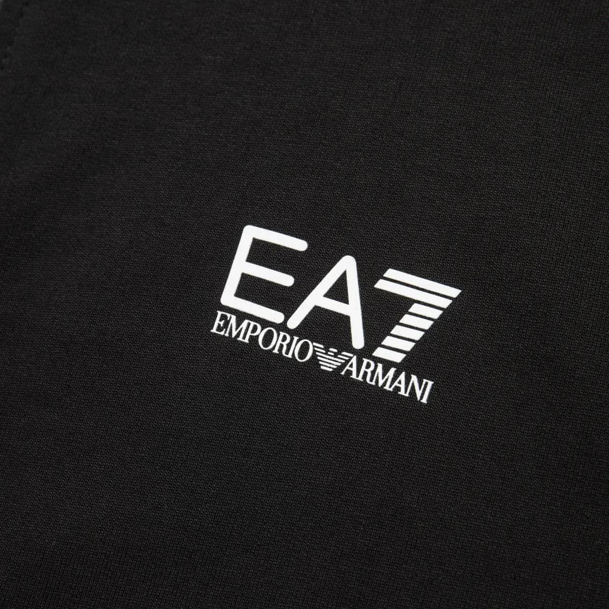 EMPORIO ARMANI EA7 FW24 Solid Logo Print Zip-Up Hooded Casual Track Suit Men's Black 5