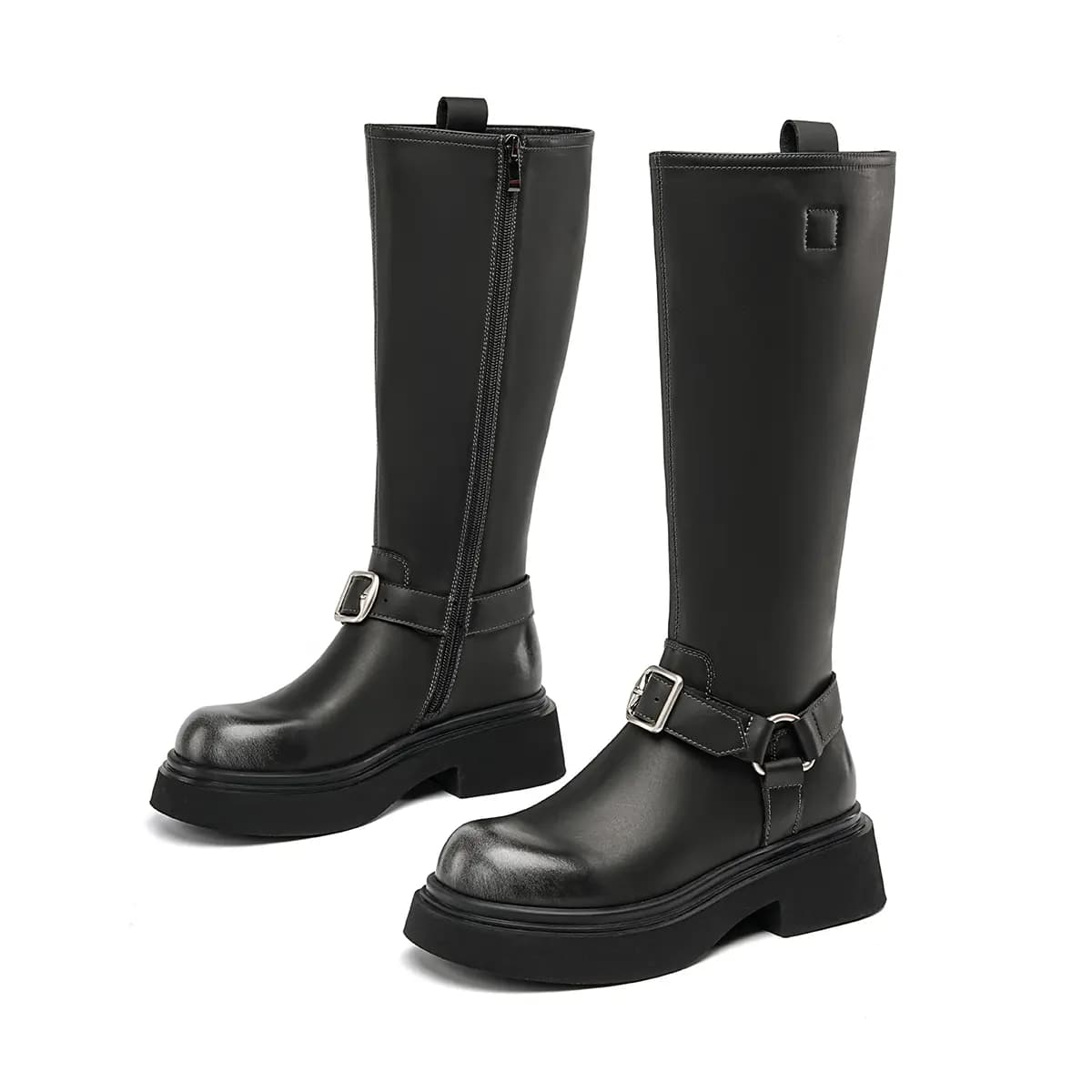 EBLAN Knee-high Boots 4.5cm Women's Gray 2