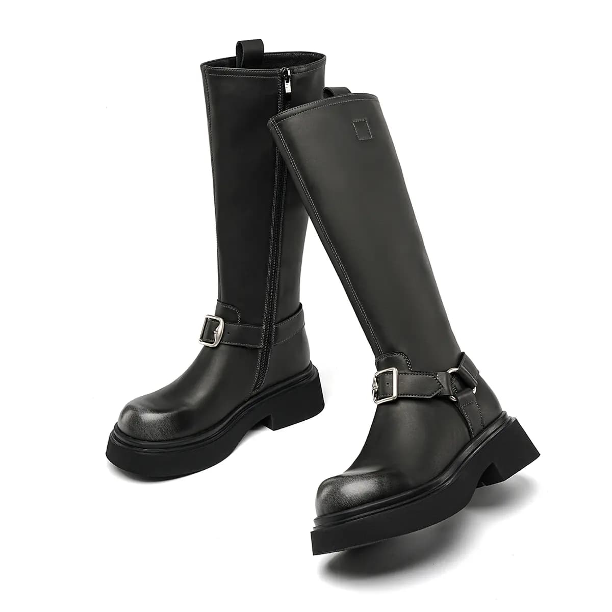EBLAN Knee-high Boots 4.5cm Women's Gray 3