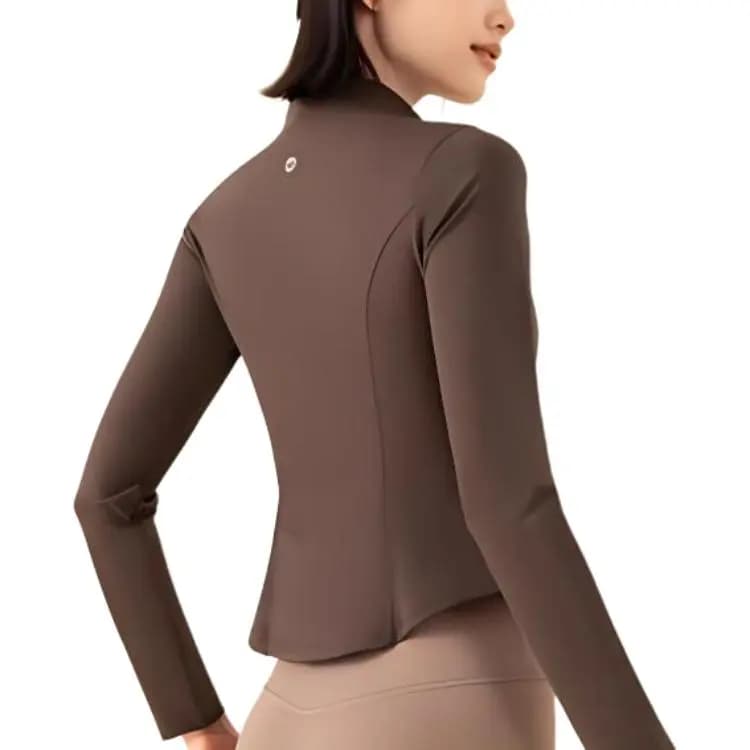 361° Xiaoxing Series Running Solid Color Slim-Fit Long Sleeve Workout Top Women's Chocolate 5