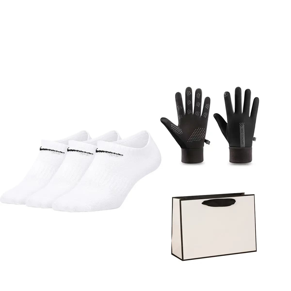 Nike Loqo Qısa Corab Unisex 3-lü Dəst Ağ 3