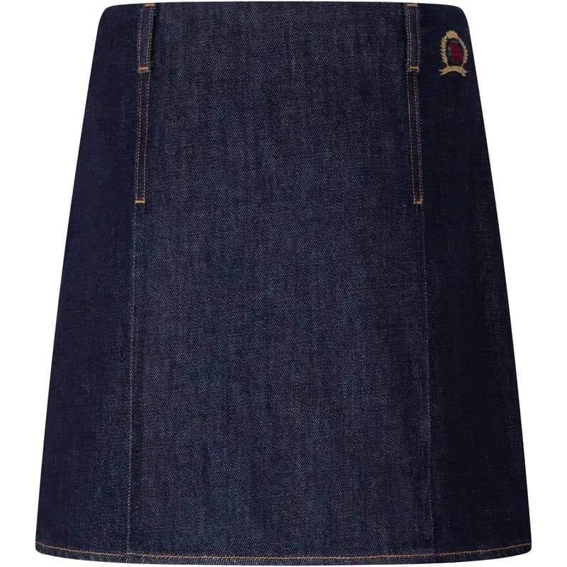 Tommy Hilfiger Denim Short Skirts Women's Dark Denim Blue 2