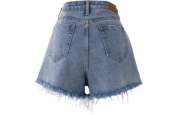 SOON FLOWER A-Line Denim Şort Qadın Mavi 2