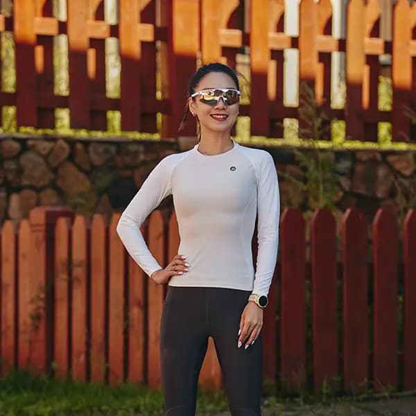 BMAI Fitness Clothing Women's Light Khaki/Dark Beige White 3