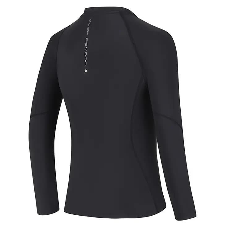 BMAI Quick-Dry High-Elastic Compression Fit Track and Field Test Race Marathon Running Sport Long Sleeve Crew Neck Zipper Jacket Workout Top Women's Night Black 2
