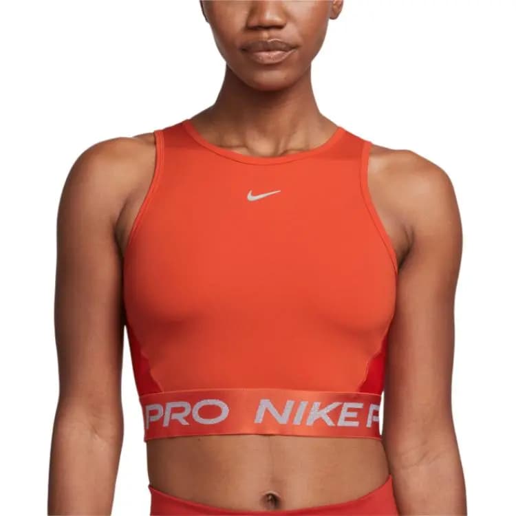 Nike PRO DRI-FIT Qolsuz İdman Köynəyi Qadın Qırmızı