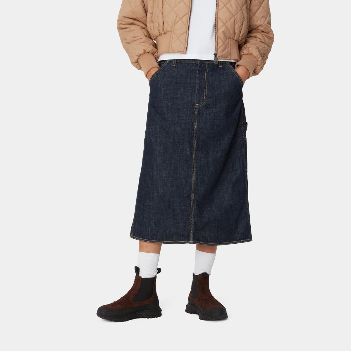 Carhartt WIP Single Knee Ətək 'Blue Rinsed' 4