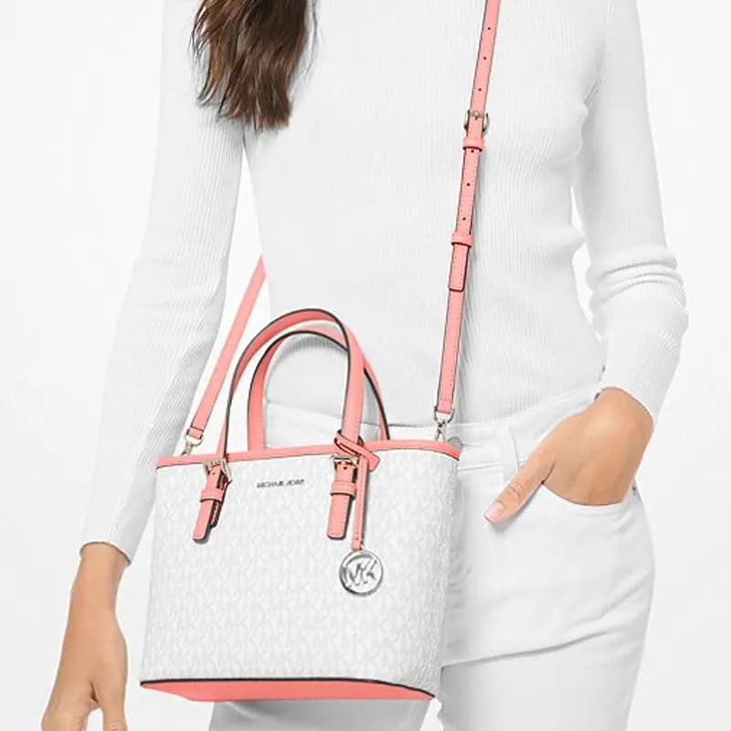 MICHAEL KORS Jet Set Mini Çanta Qadın Ağ/Çəhrayı 5