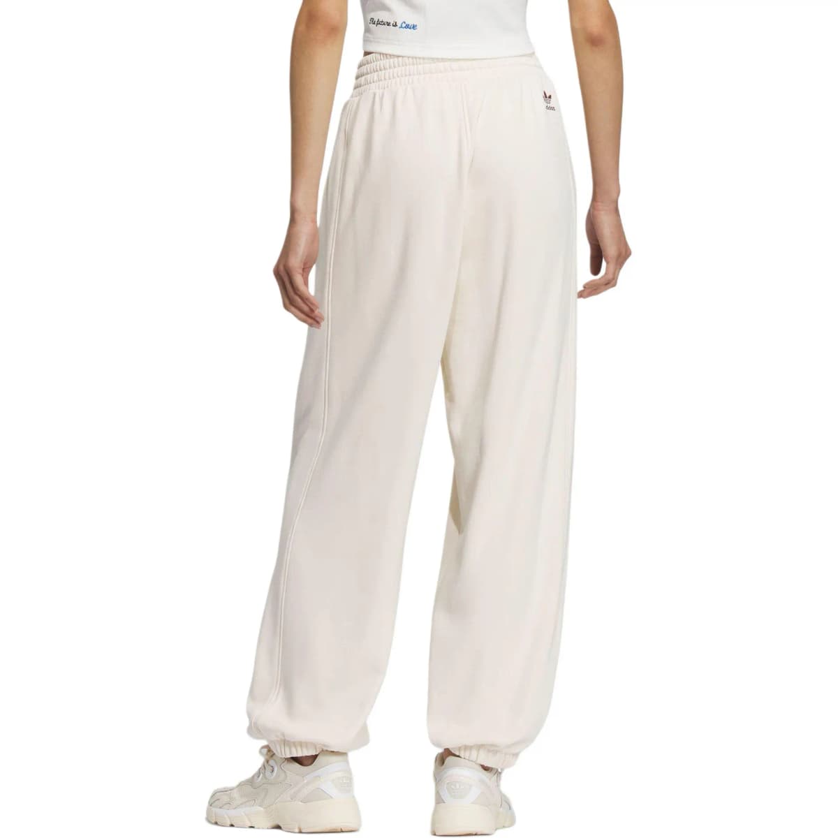 adidas originals STREET Series PANTS W Loose Drawstring Cuffed Casual Pants Women's Wonder White 4