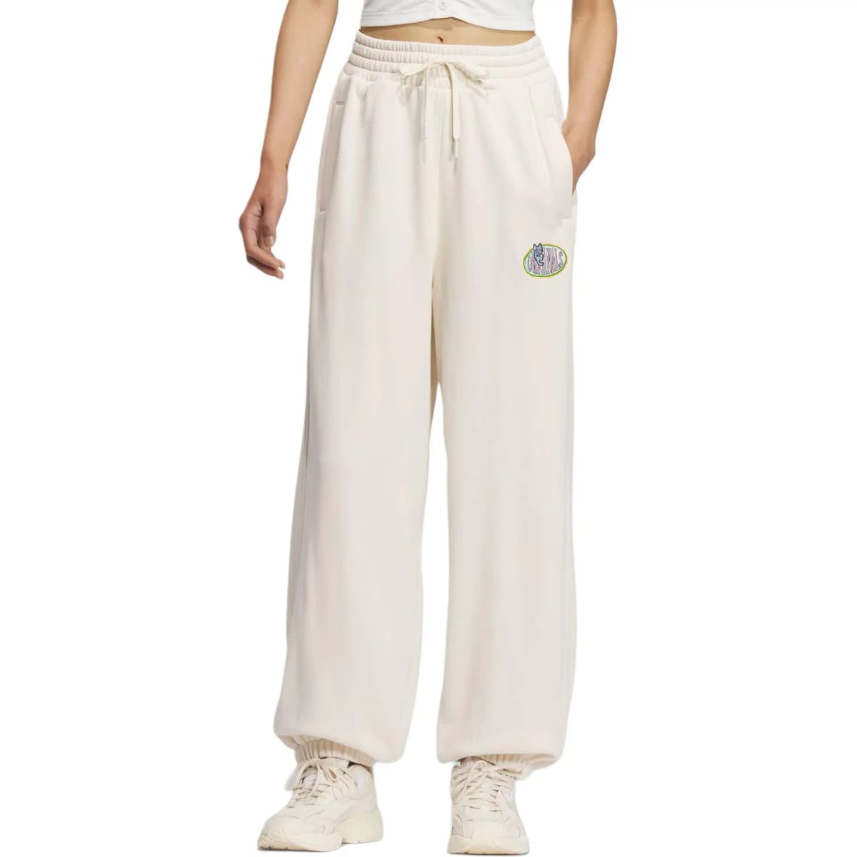 adidas originals STREET Series PANTS W Loose Drawstring Cuffed Casual Pants Women's Wonder White 2