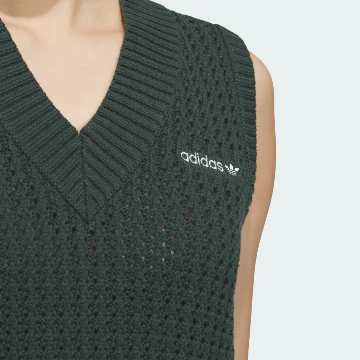 adidas originals FW24 KNIT VEST Qadın Jileti Mineral Yaşıl 5