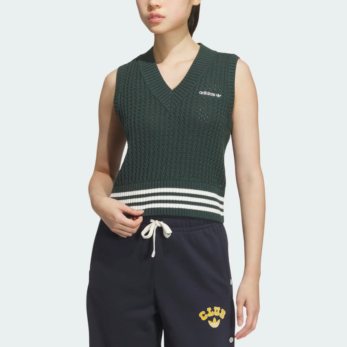 adidas originals FW24 KNIT VEST Qadın Jileti Mineral Yaşıl 2